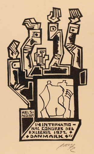 Exlibris by Vincas Kisarauskas from Lithuania for ? ? - Abstract Exlibris Congress 