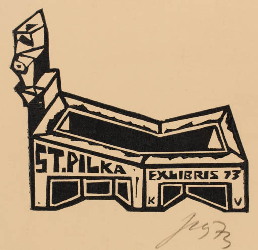 Exlibris by Vincas Kisarauskas from Lithuania for S.T. Pilka - Abstract 