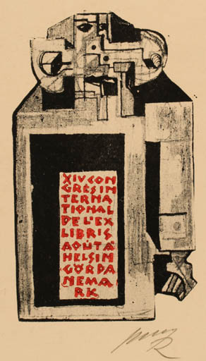 Exlibris by Vincas Kisarauskas from Lithuania for ? ? - Abstract Exlibris Congress 