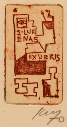 Exlibris by Vincas Kisarauskas from Lithuania for S Lukenas - Abstract 