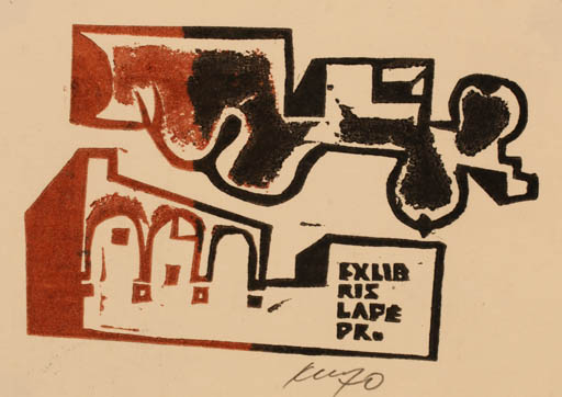 Exlibris by Vincas Kisarauskas from Lithuania for ? Lape Pr - Abstract 