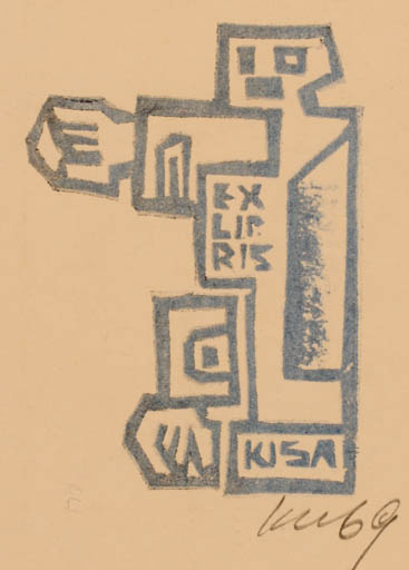 Exlibris by Vincas Kisarauskas from Lithuania for ? Kisa - Abstract 