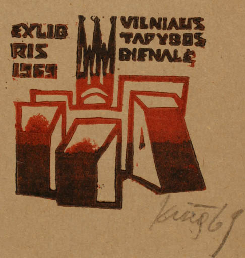 Exlibris by Vincas Kisarauskas from Lithuania for ? Vilnius Tapybos Bienale - Abstract 