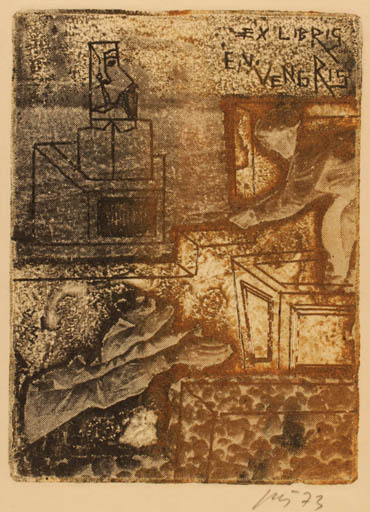 Exlibris by Vincas Kisarauskas from Lithuania for Vitolio Vengrio - Abstract 