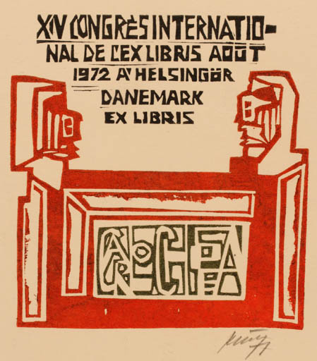 Exlibris by Vincas Kisarauskas from Lithuania for Vincas Kisarauskas - Abstract Exlibris Congress 