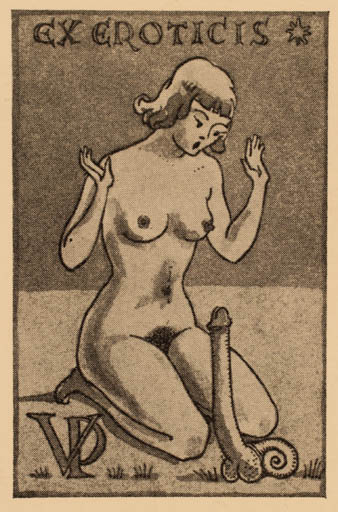 Exlibris by Franco Brunello from Italy for Jørgen Vils Pedersen - Erotica Ex Erotica 