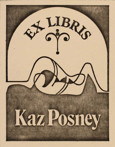 Exlibris by Jan Taggart from Australia for Kaz Posney - Erotica 