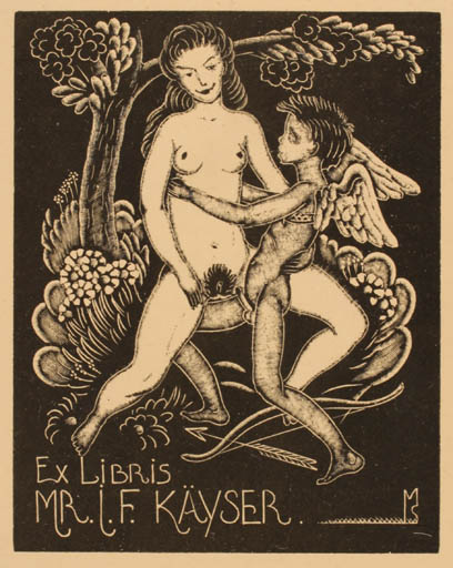 Exlibris by Stefan Mrozewski from Poland for J.F.Mr Käyser - Erotica 