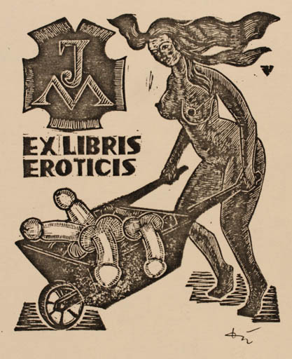 Exlibris by Jerzy Druzrycki from Poland for Julia Mekicke - Erotica Ex Erotica 