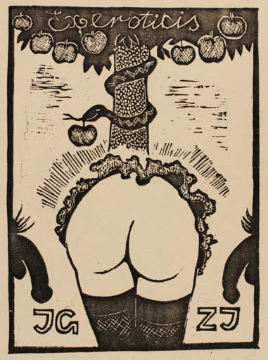 Exlibris by Jerzy Druzrycki from Poland for ? JG ZJ - Erotica Ex Erotica 