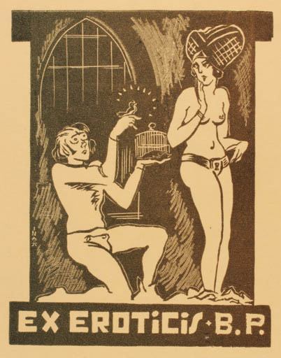 Exlibris by Miro Parizek from Czechoslovakia for ? B.P. - Erotica Ex Erotica 