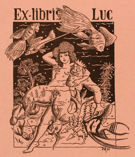 Exlibris by Paul Francois Morvan from France for ? Luc - Erotica 