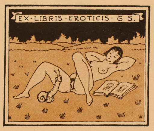 Exlibris by Franco Braello from Italy for ? G.S. - Erotica Ex Erotica 