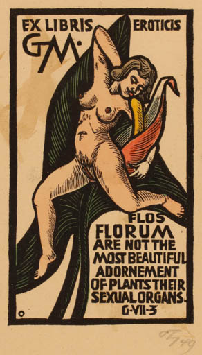 Exlibris by Herbert S. Ott from Germany for ? G.M. - Erotica Ex Erotica 