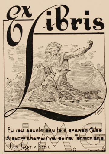 Exlibris by ? Martinsn Schwarz from Portugal for Judite Maria Goncalves - Scenery/Landscape Mythology 