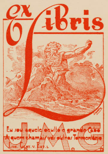 Exlibris by Jose Martins from Portugal for Judite Maria Goncalves - Scenery/Landscape Mythology 