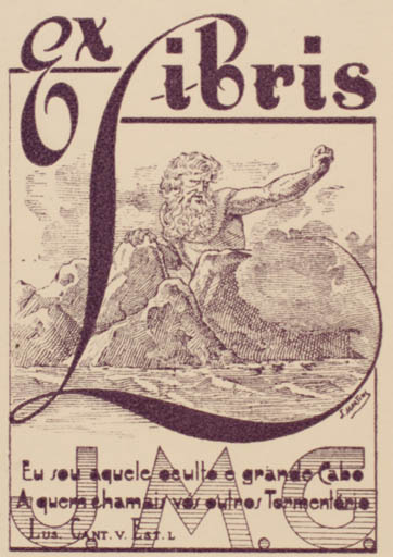 Exlibris by Jose Martins from Portugal for Judite Maria Goncalves - Scenery/Landscape Mythology 