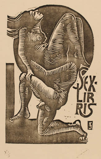 Exlibris by Jozsef Farkas from Hungary for ? ? - Erotica Ex Erotica 