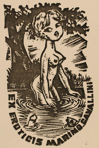 Exlibris by Antal Fery from Hungary for Marino Cavallini - Erotica Ex Erotica 