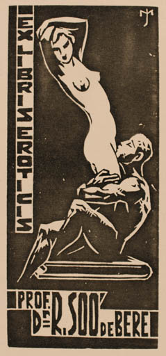 Exlibris by Jozsef Menyhart from Hungary for Rezsö Dr. berei Soò - Erotica Ex Erotica 