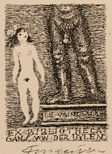 Exlibris by Michael Fingesten from Germany for ? Gans von der Uylen - Erotica Ex Erotica 