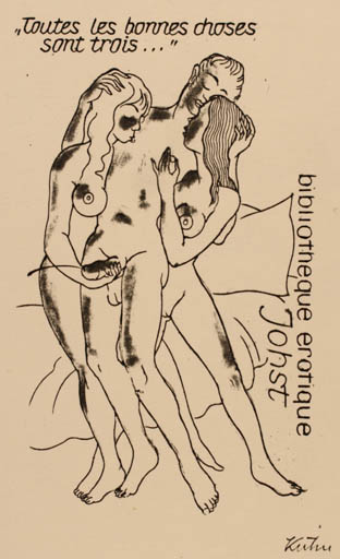 Exlibris by Fritz Kühn from Germany for ? Johst - Erotica Ex Erotica 