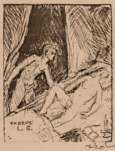 Exlibris by Rudolf Koch from Germany for ? L.S. - Erotica Ex Erotica 