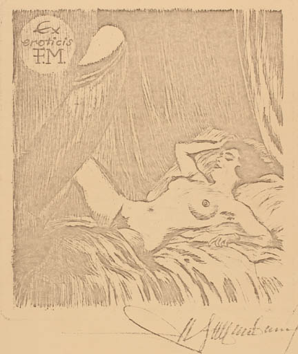 Exlibris by Walter Helfenbein from Germany for ? F.M. - Erotica Ex Erotica 