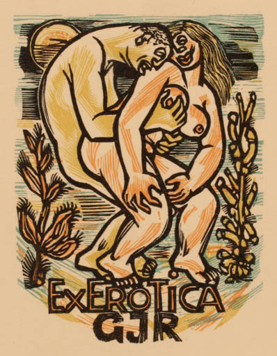 Exlibris by Lou Strik from Netherland for ? G.J.R. - Erotica Ex Erotica 