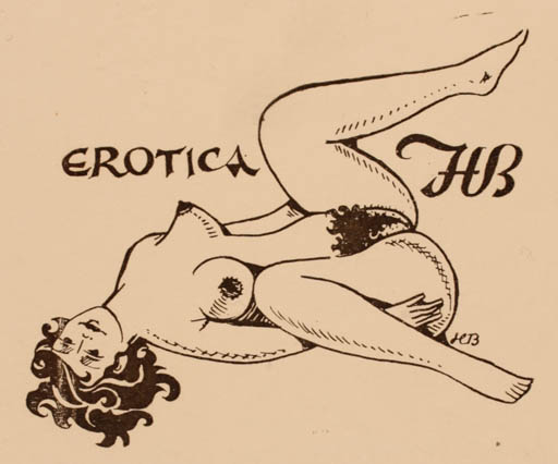 Exlibris by H Bartholomäus from Germany for ? H.B - Erotica Ex Erotica 