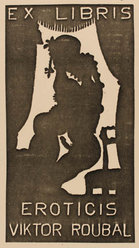 Exlibris by J Kopal from Czechoslovakia for Viktor Roubal - Erotica Ex Erotica 
