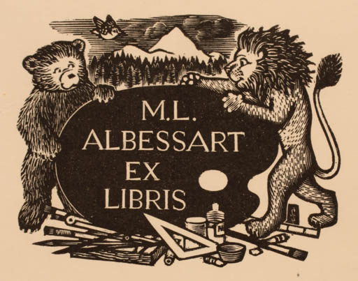 Exlibris by Mark F. Severin from Belgium for Marie-Louise Albessart - Fauna 