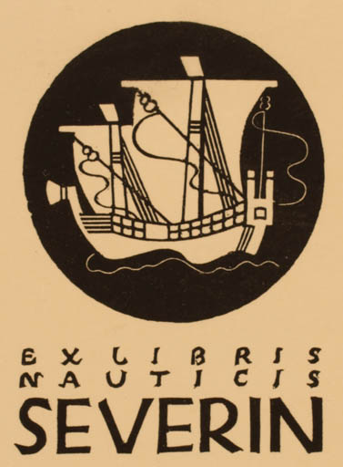 Exlibris by Mark F. Severin from Belgium for ? Severin - Ship/Boat 