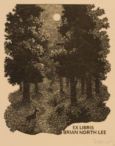 Exlibris by Mark F. Severin from Belgium for Brian North Lee - Forest 