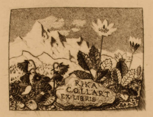 Exlibris by Mark F. Severin from Belgium for Rika Collart - Flower Flora 