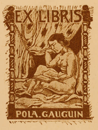 Exlibris by Pola Gauguin from Norway for Pola Gauguin - Book Woman 