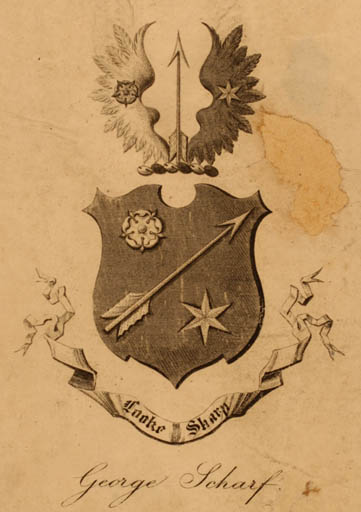 Exlibris by ? ? from Unknown for George Scharf - Heraldry 