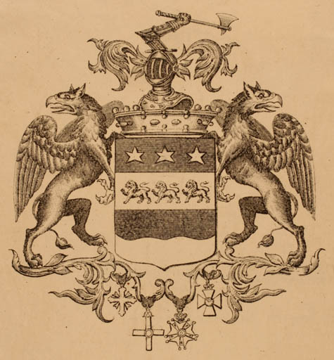 Exlibris by ? ? from Unknown for Carlo Marochetti - Heraldry 