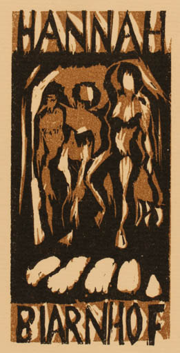 Exlibris by J Bjarnhof from Denmark for Hannah Bjarnhof - Woman 