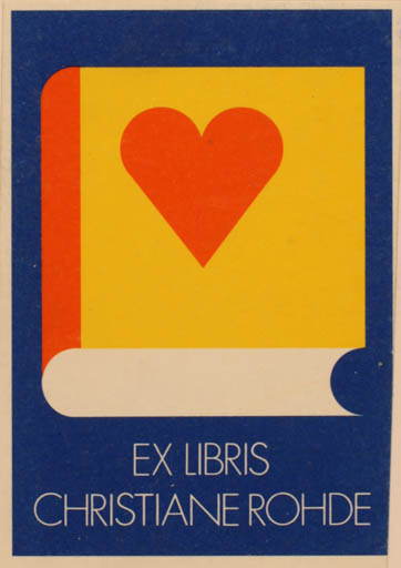 Exlibris by Per Arnoldi from Denmark for Christiane Rohde - Book 