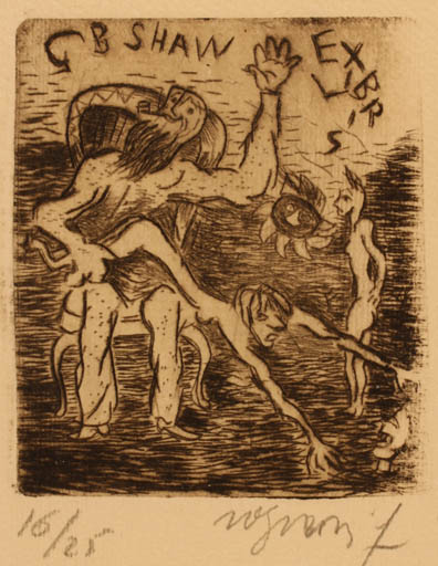 Exlibris by Franco Ragnoni from Italy for Georg Bernh. Shaw - 