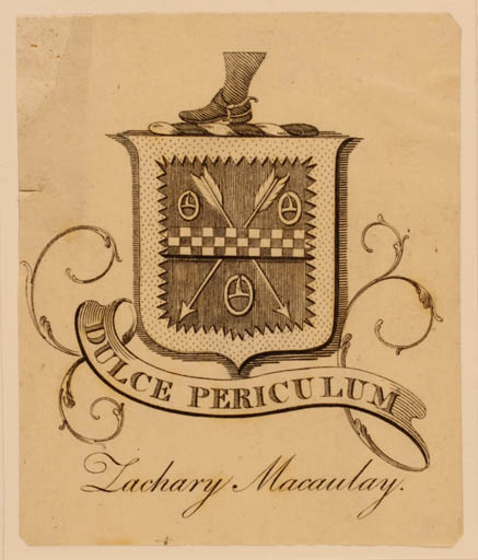 Exlibris by ? ? from Unknown for Zachary Macaulay - Heraldry 