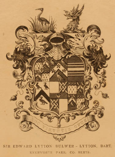 Exlibris by ? ? from Great Britain for Edward Lytton Bulwer- Lytton - Heraldry Historical Person 