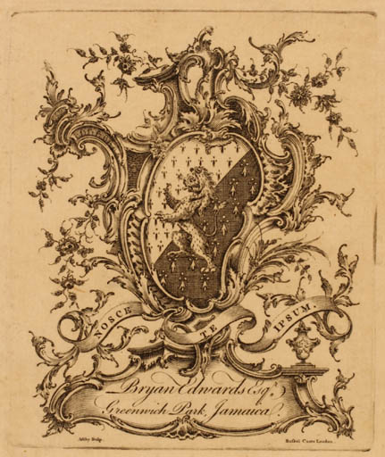 Exlibris by ? Ashby from Great Britain for Bryan Edwards - Heraldry Historical Person 