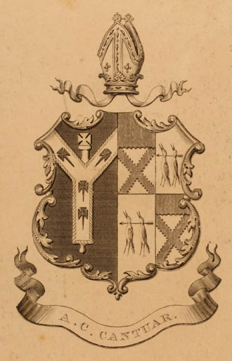 Exlibris by ? ? from Great Britain for Archibald Campbell Tait - Heraldry Historical Person 