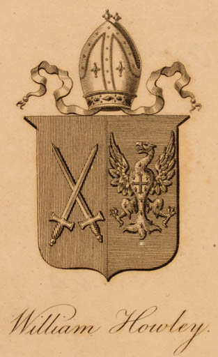 Exlibris by ? ? from Great Britain for William Howley - Heraldry 