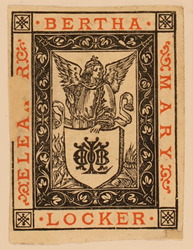 Exlibris by ? ? from Great Britain for Eleanor Bertha Locker - Heraldry 