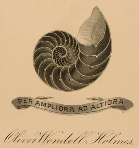 Exlibris by J. Winfred Spenceley from USA for Oliver Wendell Holmes - 