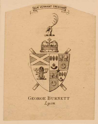 Exlibris by ? ? from Great Britain for George Burnett - Heraldry 