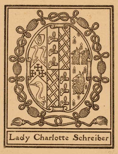 Exlibris by ? ? from Great Britain for Lady Charlotte Schreiber - Heraldry 